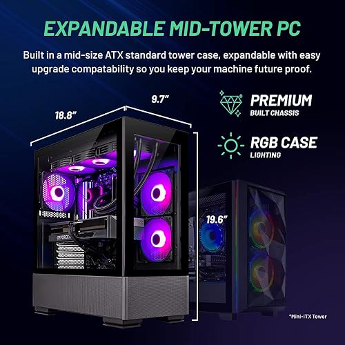 Miniatura 9 de Skytech Azure Gaming PC de escritorio  AMD Ryzen 7 5800X 3.8 GHz, NVIDIA RTX 4070 Ti, 1TB NVME SSD, 16GB DDR4 RAM 3200, 850W Gold PSU, 14.173in AIO,