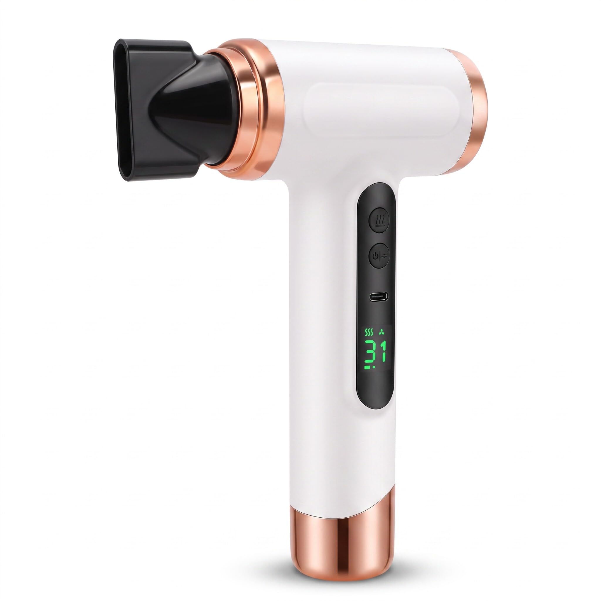 Secador de pelo inalámbrico, secador de pelo de viaje de 200 W, secador de pelo, batería de 15000 mAh recargable por USB, cuidado del cabello a temperatura constante para estudiantes dormitorio