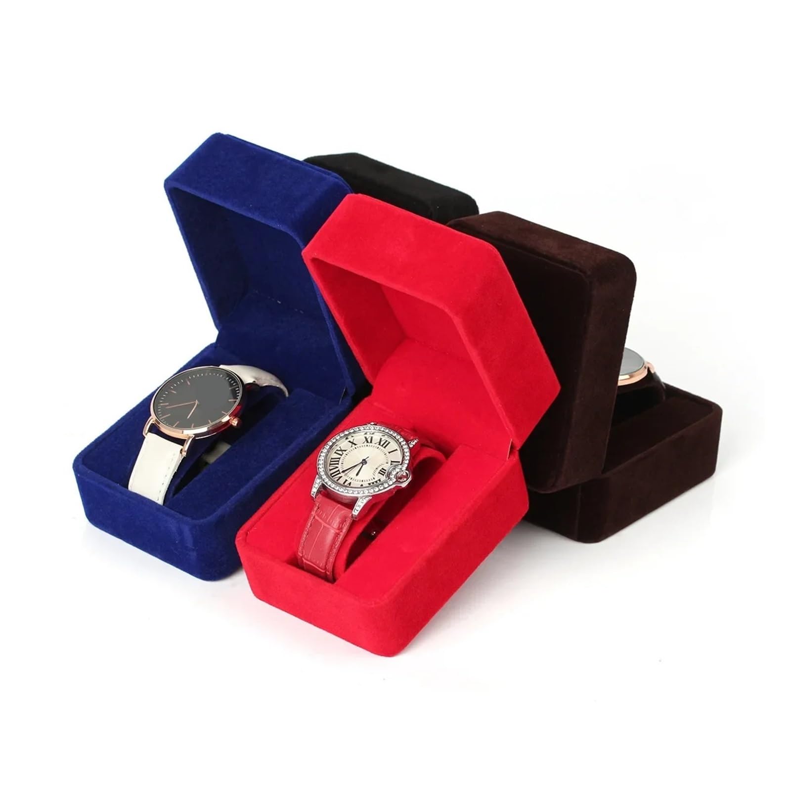 Boîte de rangement for montre connectée, boîtier for, d'emballage for bijoux, accessoires, noir, rouge, bleu BoîTe Pour Montre(Red and black)
