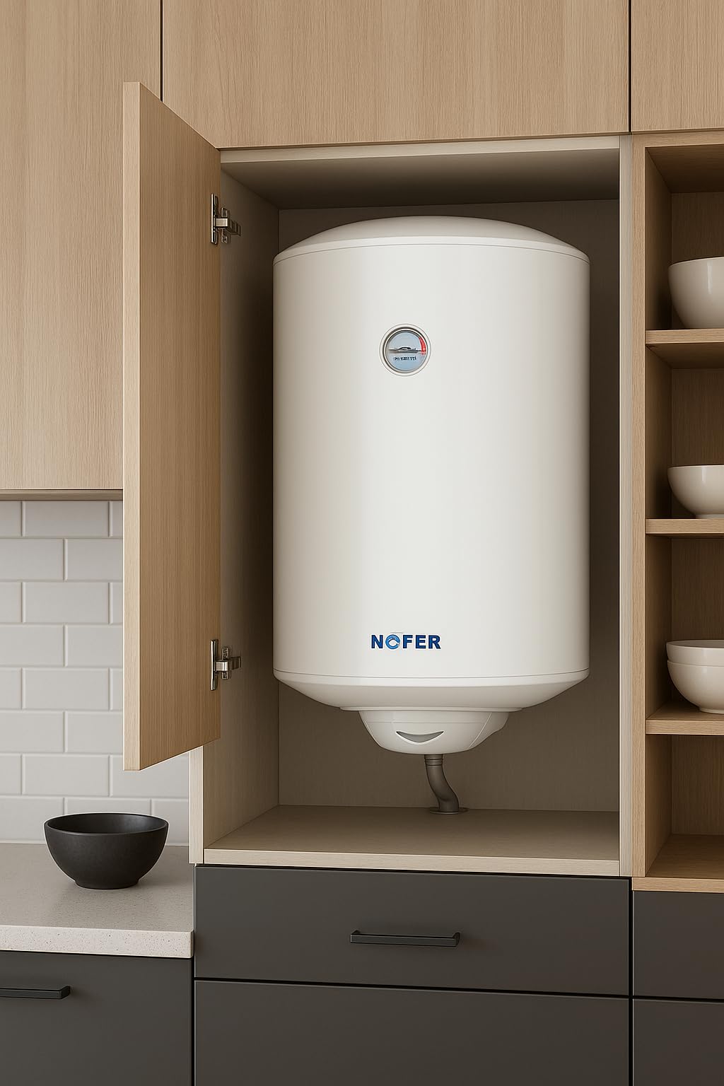 NOFER Termo Eléctrico Serie N – 50/80/100 Litros | Instalación Vertical | Clase Energética C | Resistencia Blindada Sumergida | Agua Caliente Sanitaria