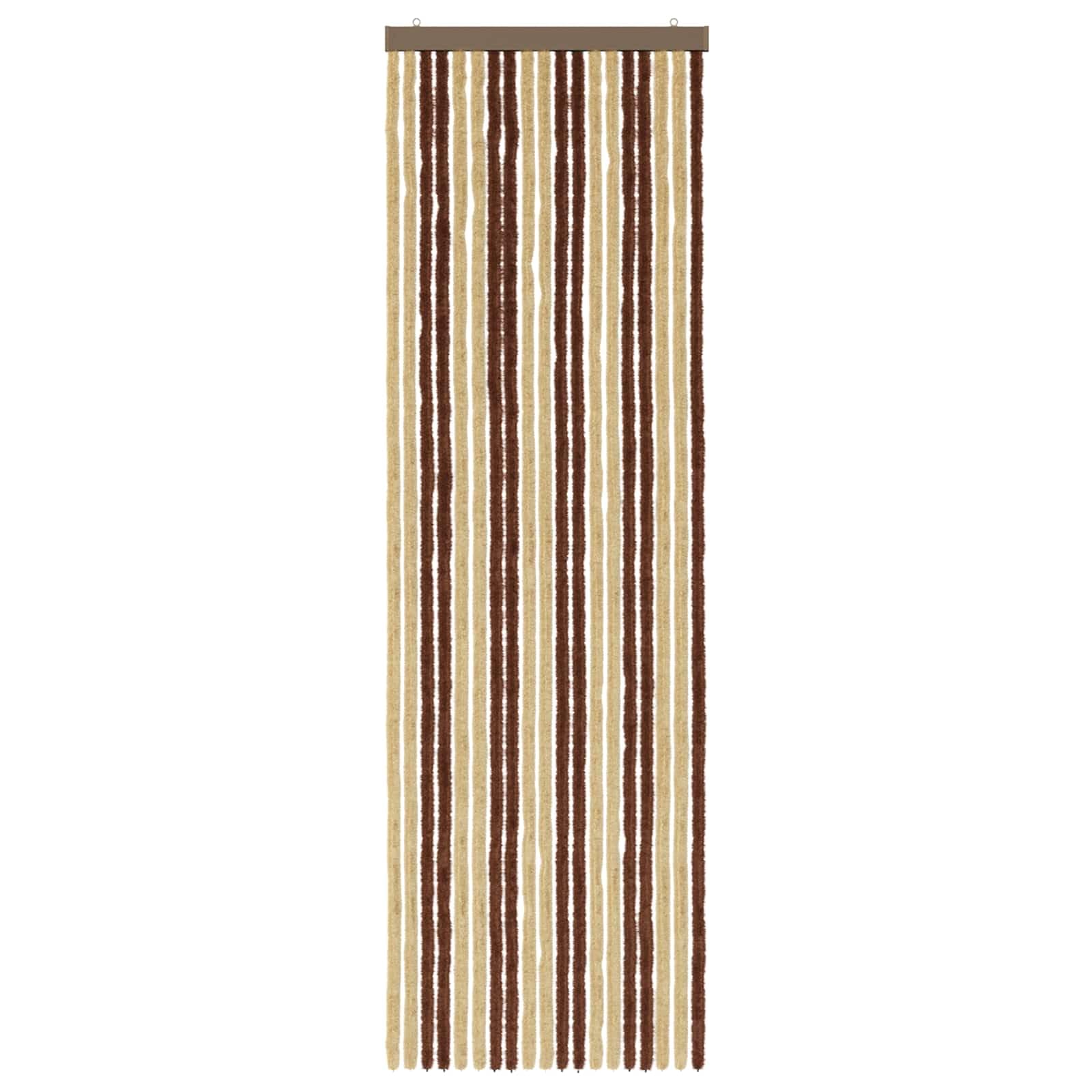 Zanzariera in ciniglia marrone e beige, zanzariera per porta, permeabile all'aria, 56 x 185 cm, per porta, balcone, terrazza, soggiorno