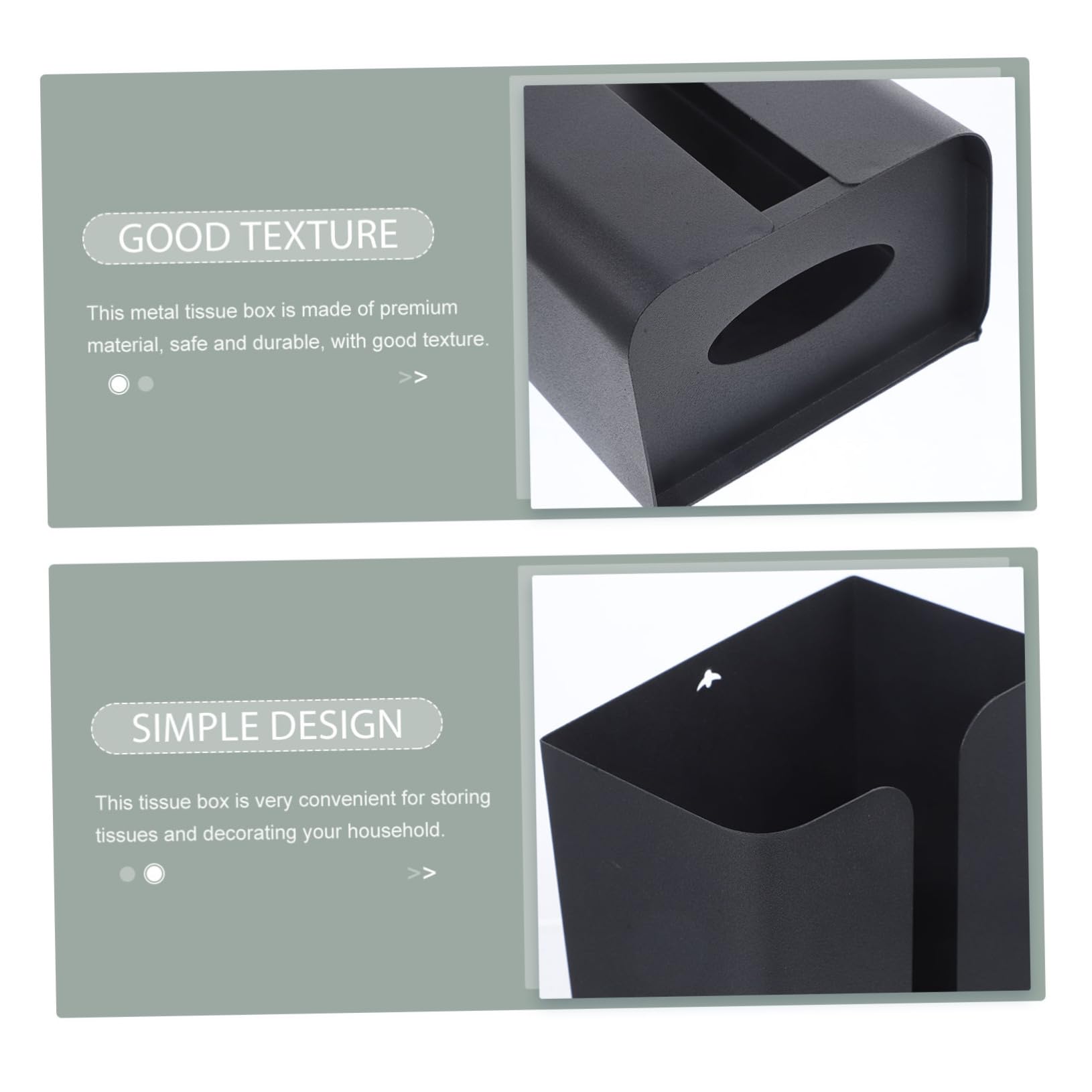 LABRIMP Contenedor Negro de Acero al Carbono de Pañuelos Magnético Soporte Práctico y Caja de Pañuelos Domésticos, Adecuado para Cocina Restaurantes