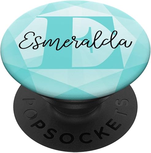 Esmeralda - Agarre plegable para teléfono móvil, diseño de diamantes, color azul, Negro