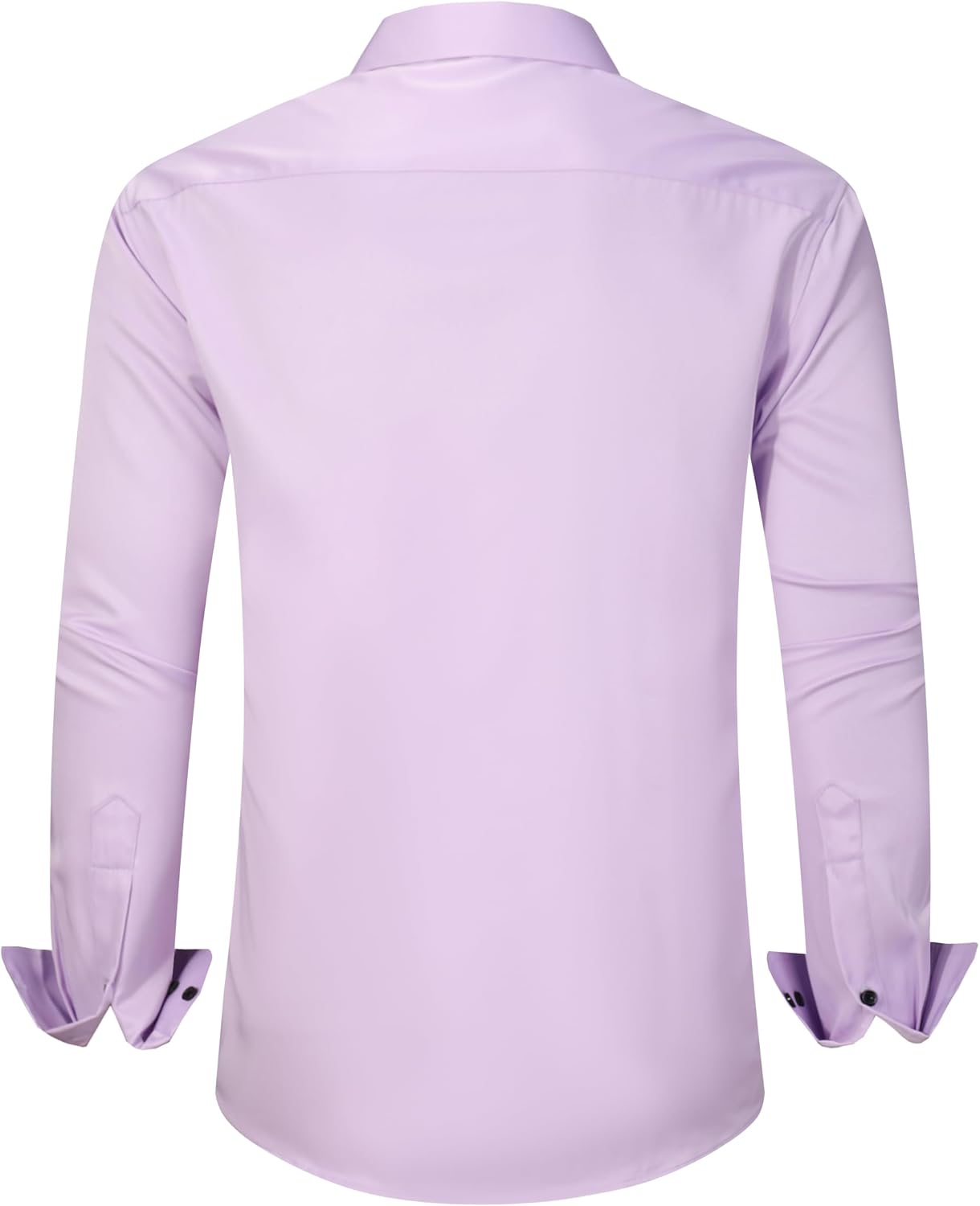 Men's Dress Shirts for Business Casual - Long Sleeve Button Down Shirts (Black Button) - Image 3