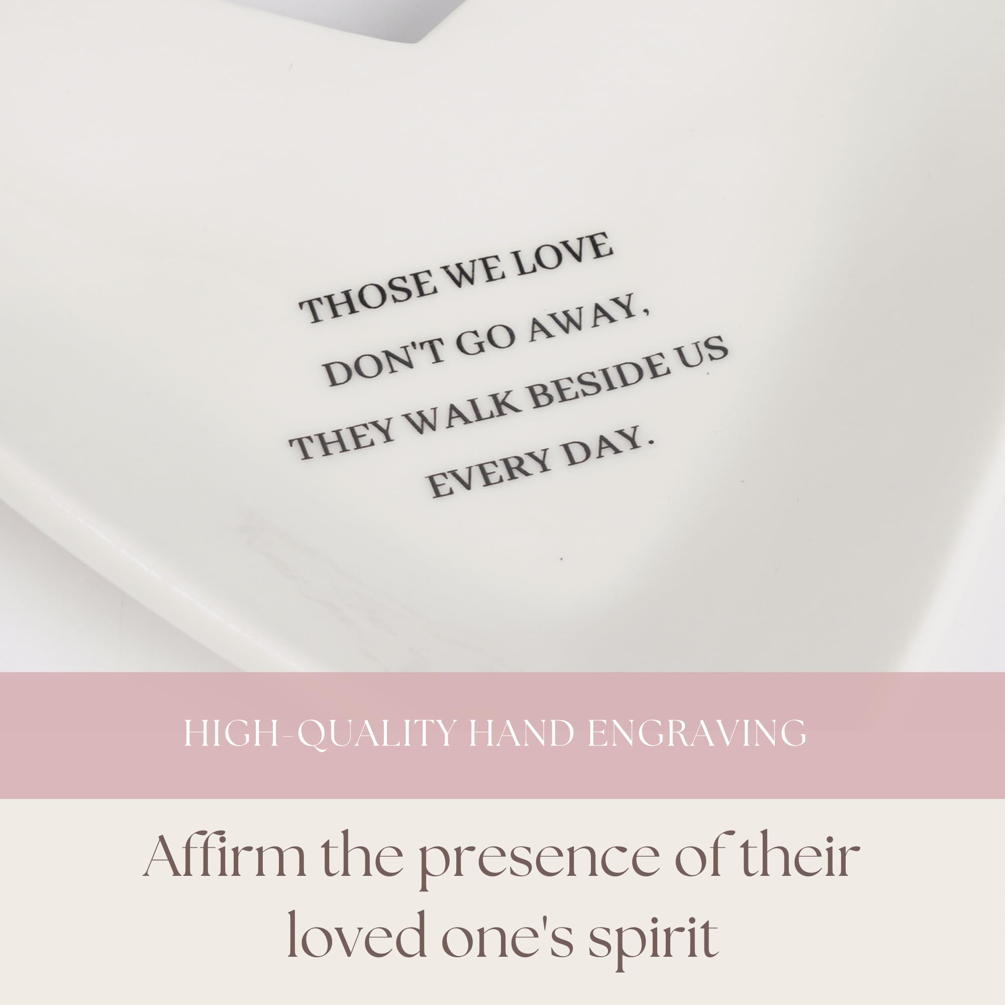 Memorial Dish - Heart-Shaped Ceramic Bowl for Loss of Loved Ones - Modern Style with Floral Pattern - Bereavement Gift for Funeral or Memorial Occasion