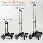 Folding Backpack Trolley with Large Solid Tank Wheels, Aluminum Alloy Luggage Cart with Edge Guard Base, Universal Hand Truck for Backpacks, Lunch Backpack,Golf Bag, Teenagers, Adults, School, Travel