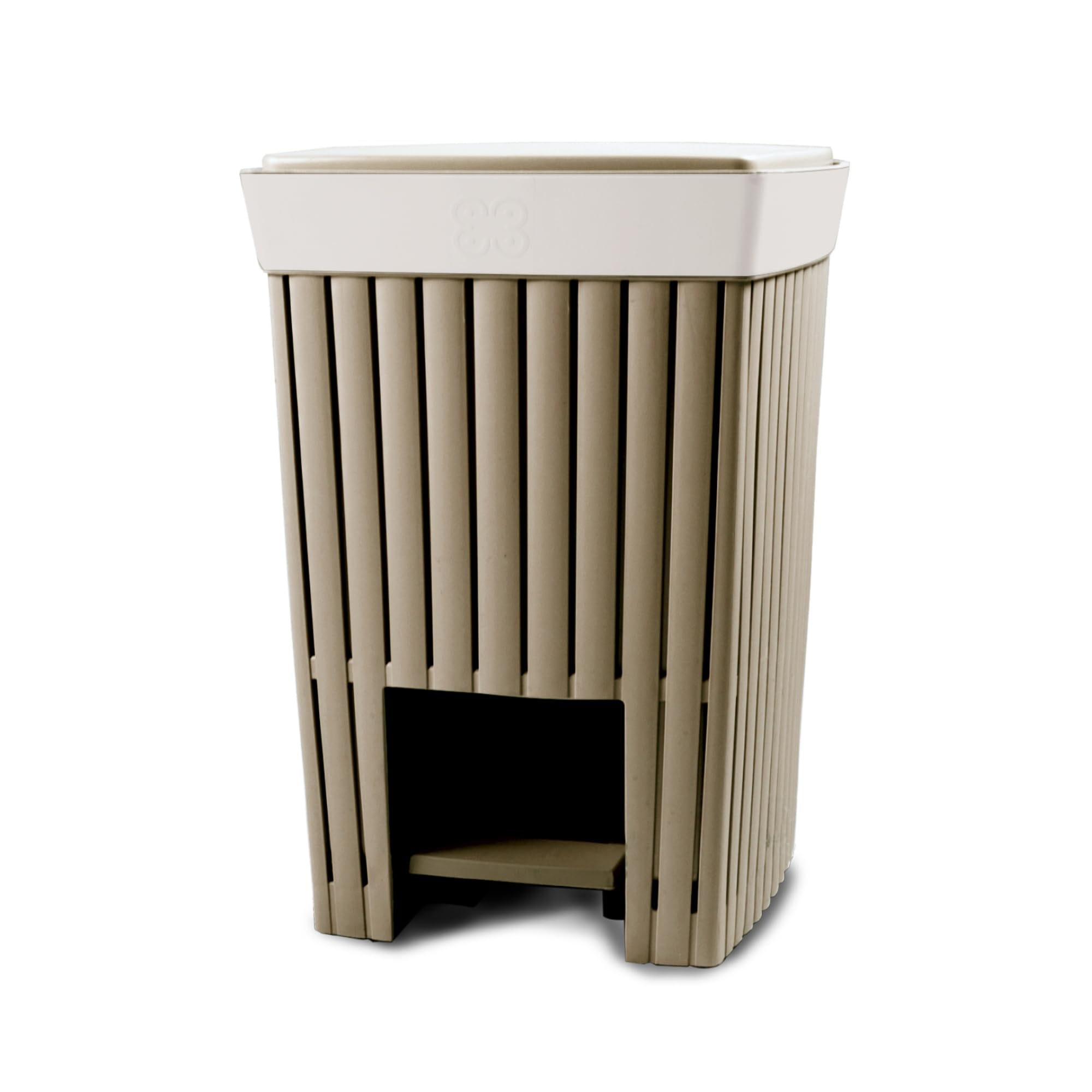 Ecoplast | Pattumiera con Pedale 20 Litri Doga, Cestino Spazzatura in Plastica Riciclata, Colore Cappuccino, 30x26x45, Made in Italy