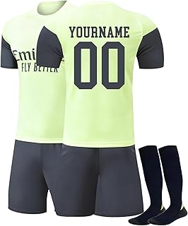 Camiseta de Fútbol Madrid 25/26 Personalizadas para Hombres Niño, equipación Fútbol DIY Nombre y Número con Conjunto Top Pantalón Corto y Calcetines Regalo de Fútbol