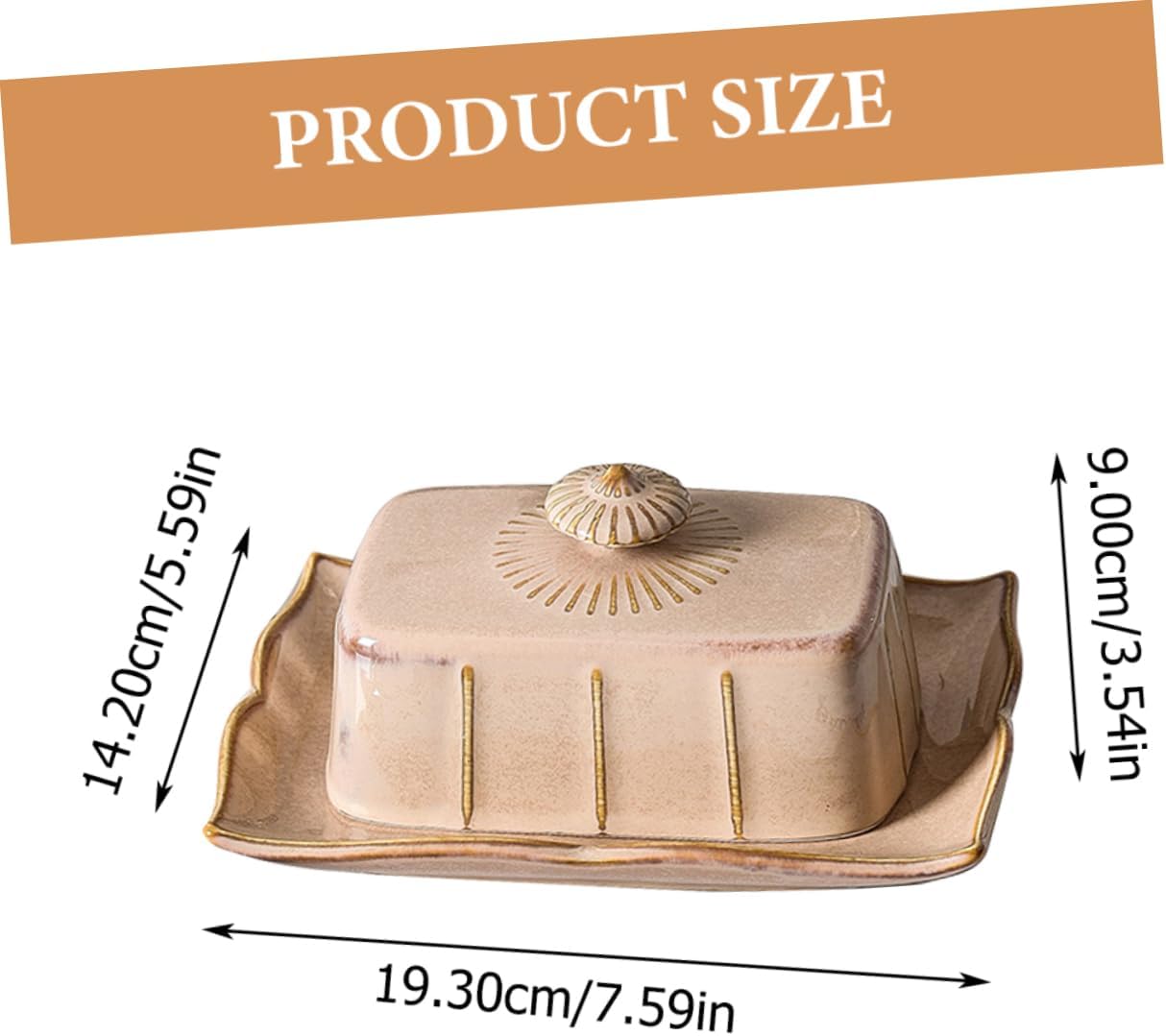 Ceramic Butter Plate with Lid Elegant Dessert Holder for Home Use and Safe Kitchen Gadget for Serving Butter and Snacks Stylish Storage