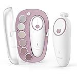 Momcozy Baby Nail File Electric, Gentle Baby Nail Trimmer Electric, Baby Nail Clipper with Night Light, 7 Grinding Head Replacement Pads, Pink