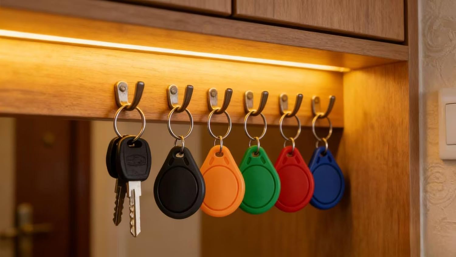 13.56MHz RFID Key Fob Green, ABS Waterproof Key Tag for Property Maintenance, Outdoor Access Keychain (50-Pack)
