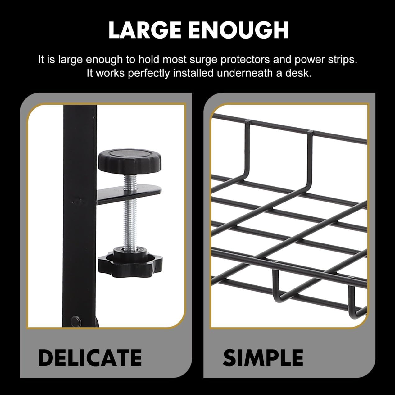 Under Desk Cable Tray Desk Wire Management Rack Cable Storage Rack Clamp Design