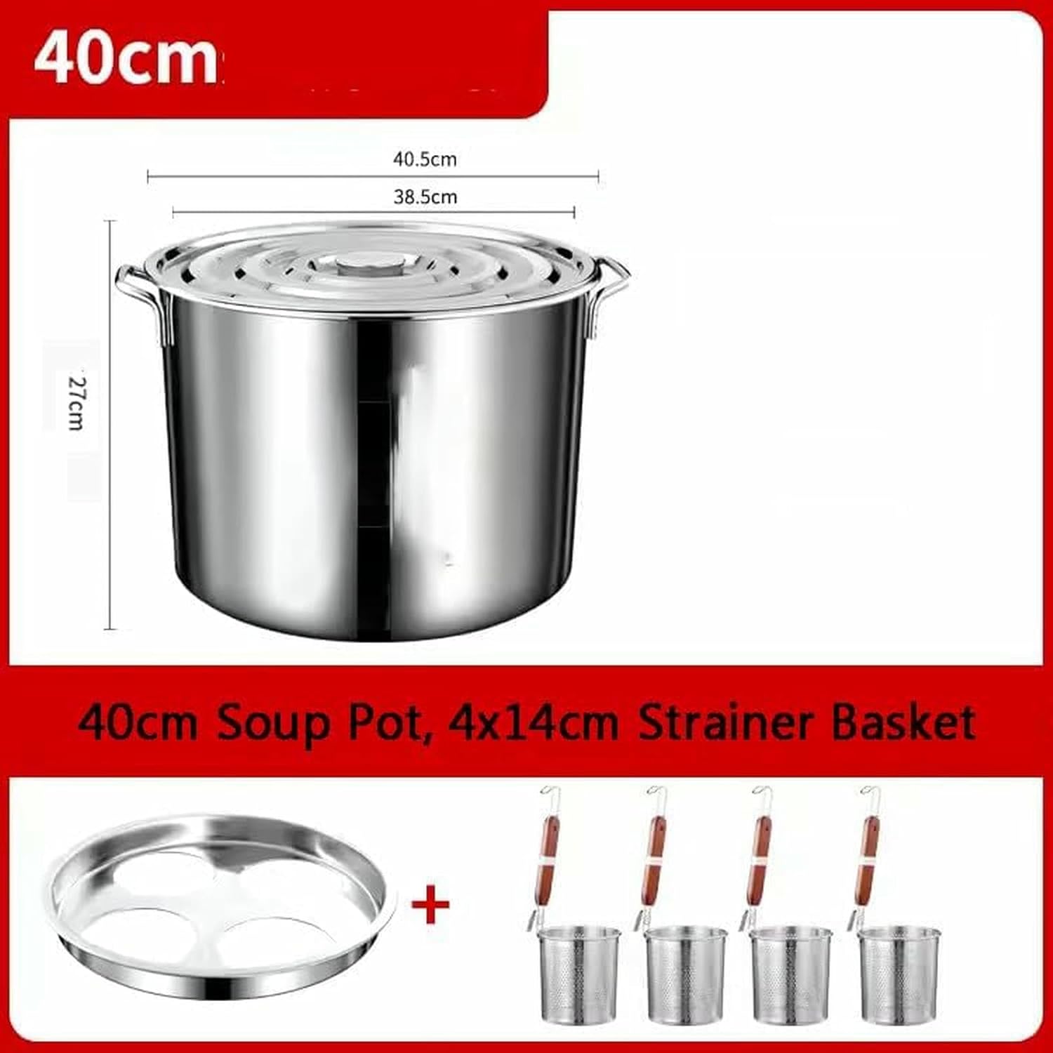 Kitchen Stainless Steel Pasta Cooker Set with Divider and Colander Strainer, Multifunctional Cooking Pot for Home -