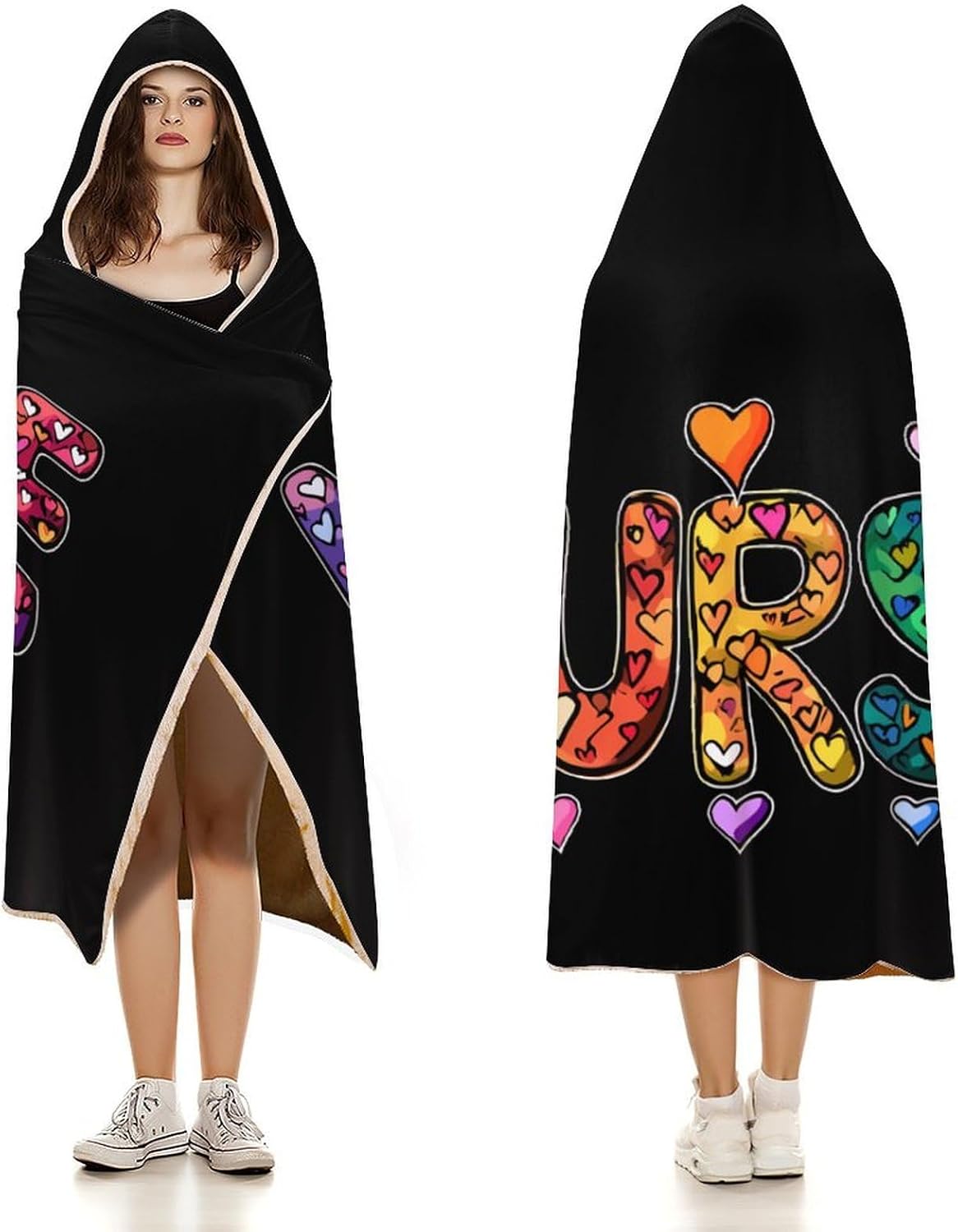 Funny Nurse Wearable Blanket Oversized Throw Cape | Cozy Hooded Blanket Gifts for Women Men