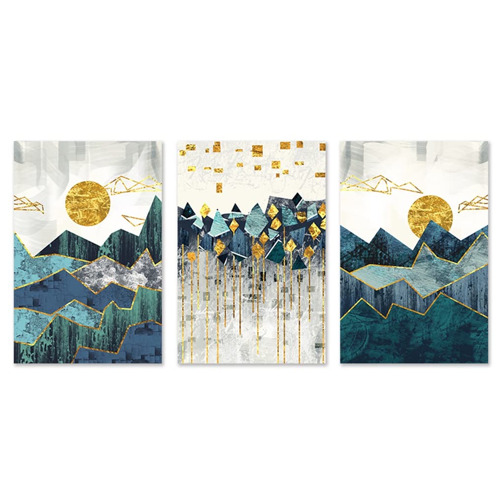 Affiche art abstrait montagne dorée Toivvas impression sur toile premium