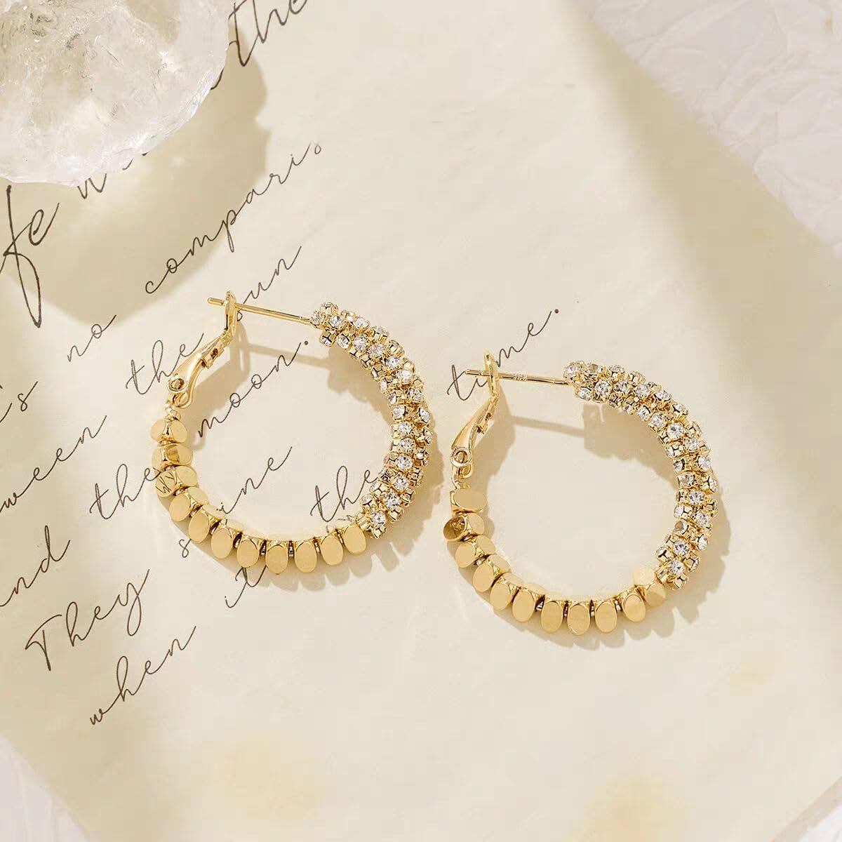 14K Gold Plated Hoops Earrings Lightwight for Women - Image 3