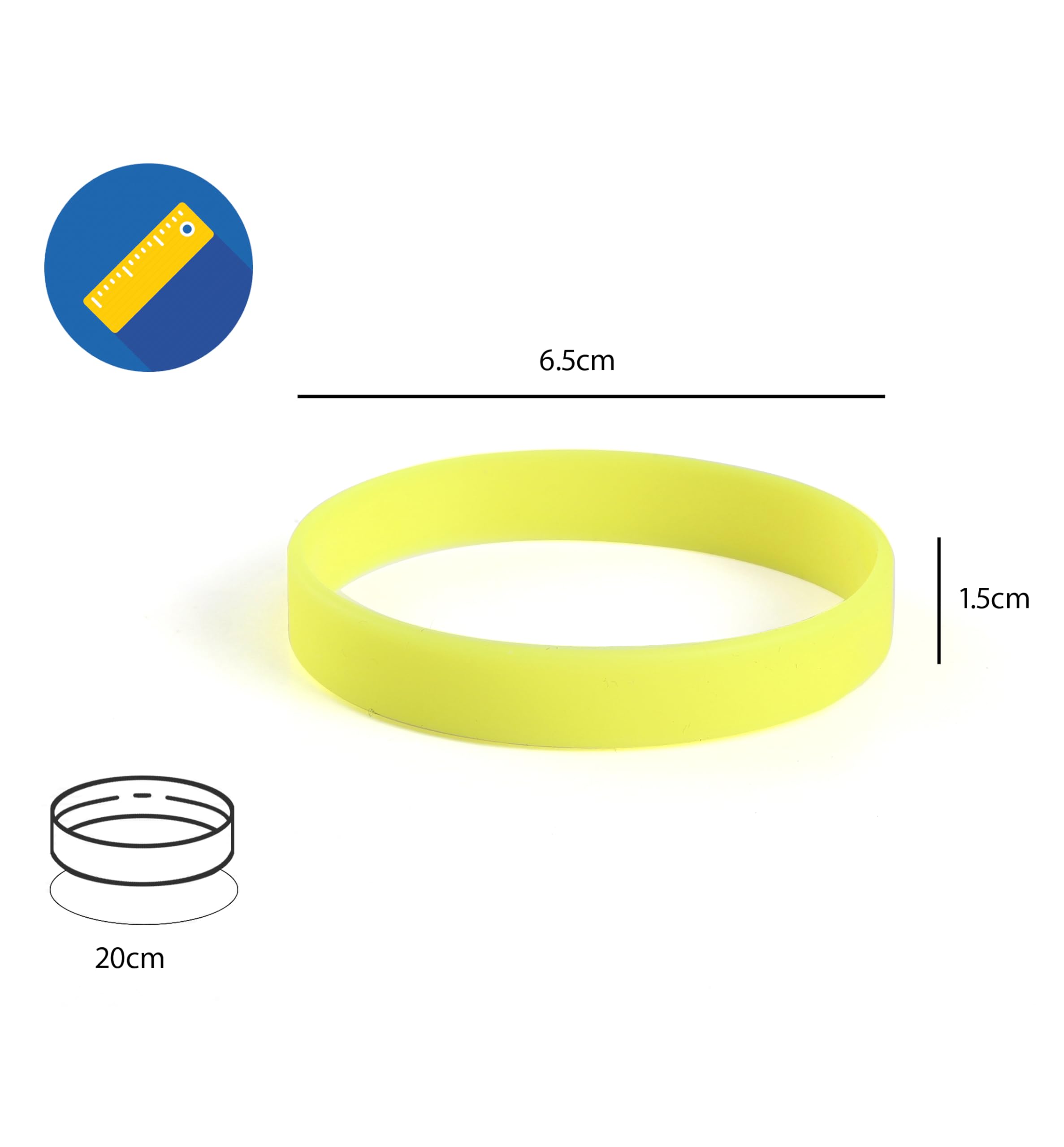 Plain Yellow Coloured Silicone Sports Arm Exercise Wristband Bracelets Rubber Wrist Bands Party Accessories For Men Women Boys Girls (Pack of 10) - Image 3