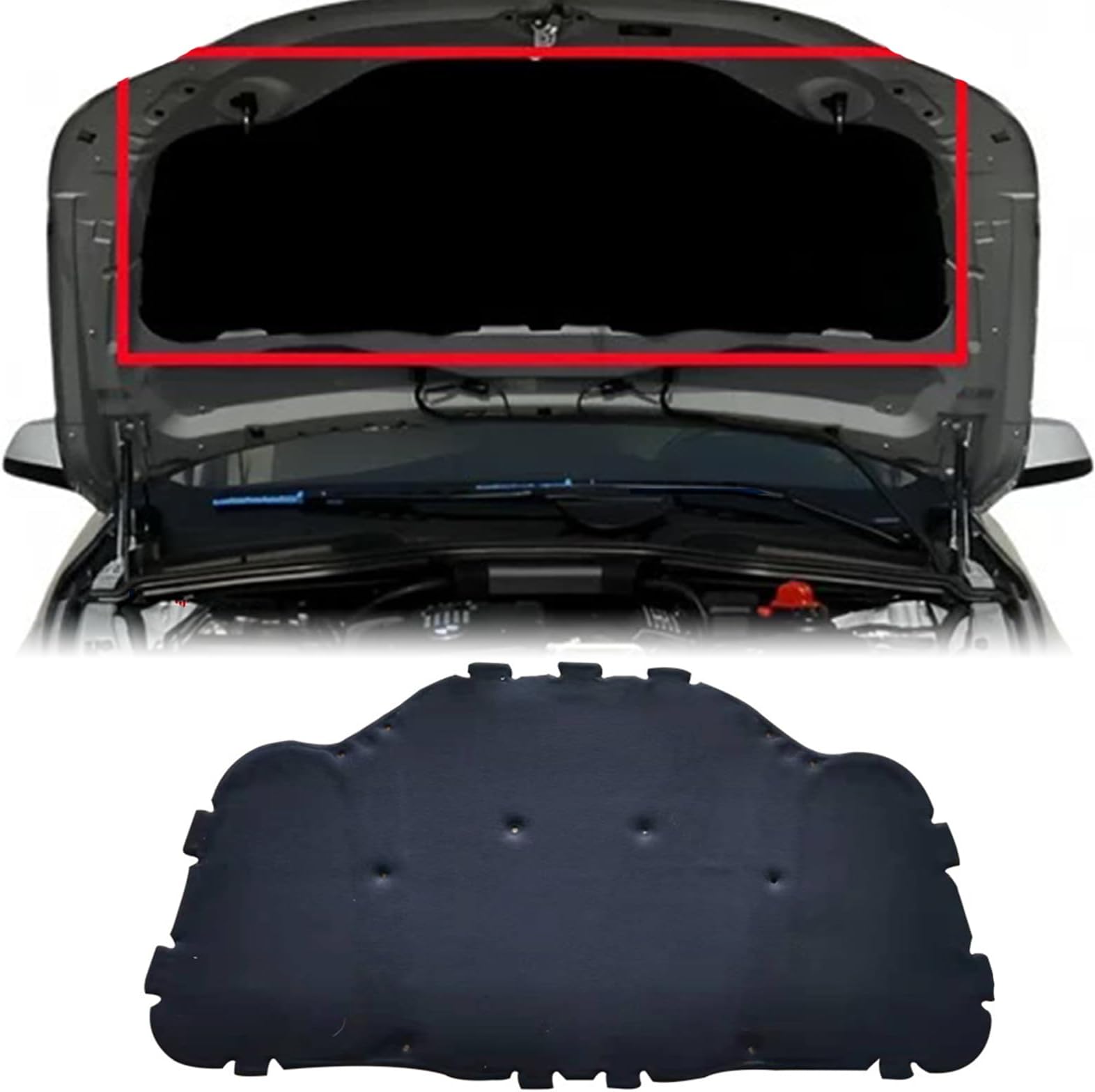 Front Engine Hood Pad Heat Sound Insulation Cotton Compatible with BMW 5 Series E60 2005 2006 2007 2008 2009 2010 Engine Bay Heat Shield & Sound Deadening Mat Replacement Accessories