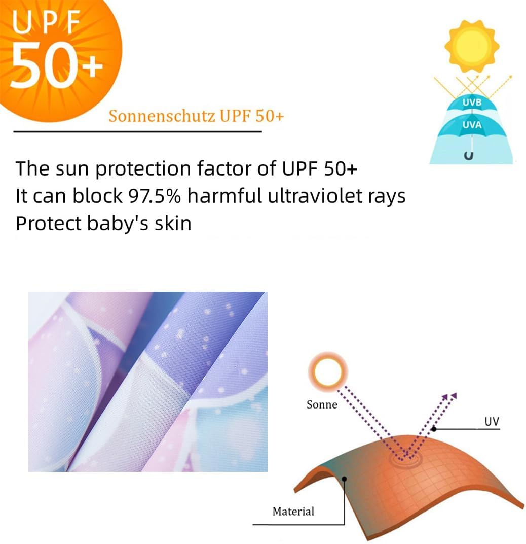 UMELOK Baby Girls' One Piece Swimsuit Full Zip UPF 50+ Sun Protection Swimwear Rash Guard Swim Suit - Image 4