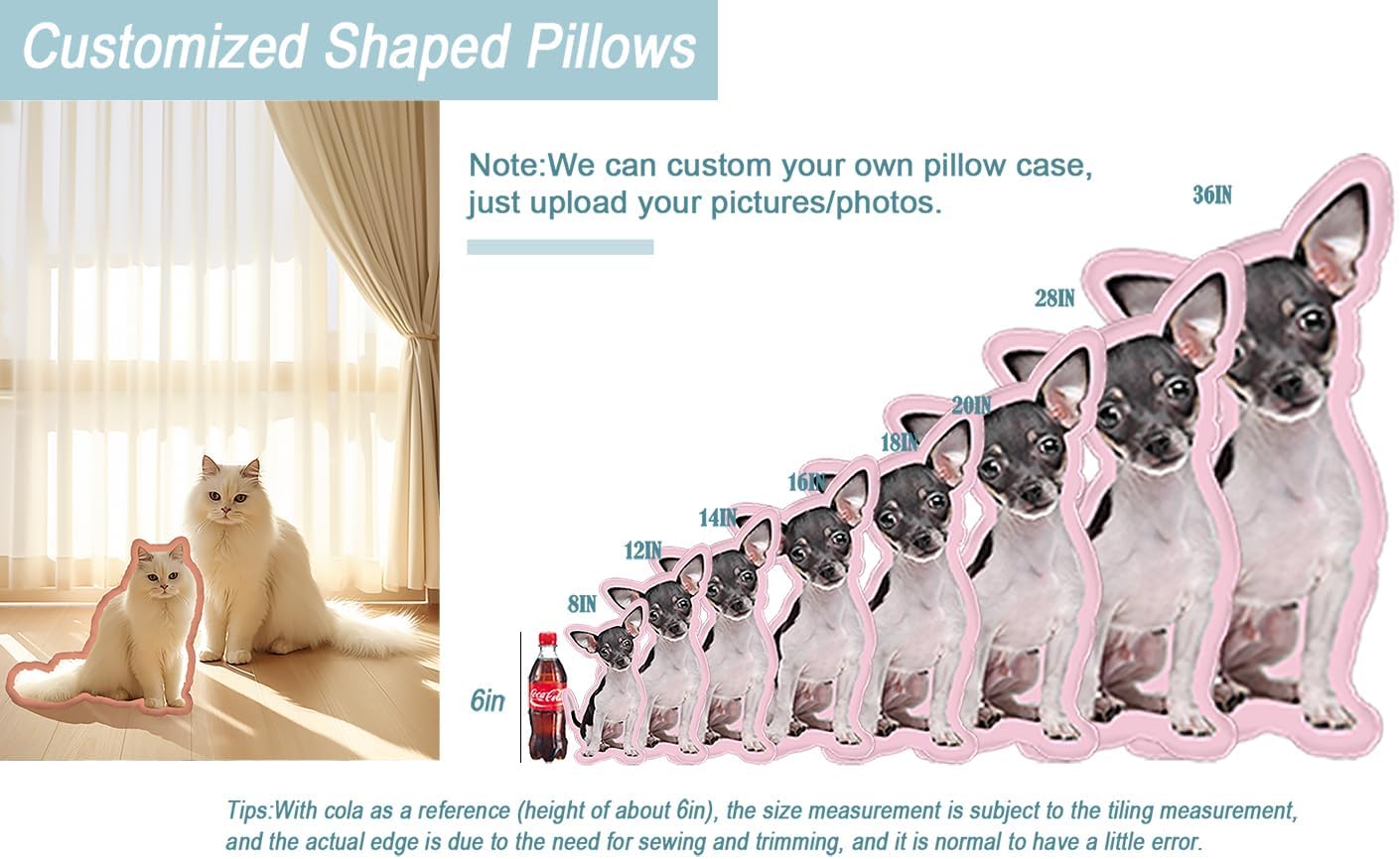 Custom Dog Pillow, Custom Cat Pillow Pet Pillows Personalized Photo Picturev Customized Pillows with Photos Mother's Day/Graduation/Father's Day (24inch)