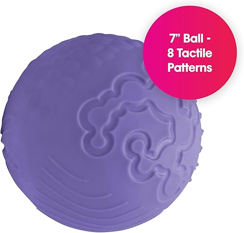 Miniatura 2 de Edushape Texture-iffic - Pelota sensorial para bebé, bola de bebé de 7 pulgadas para niños con 8 secciones de diferentes patrones táctiles