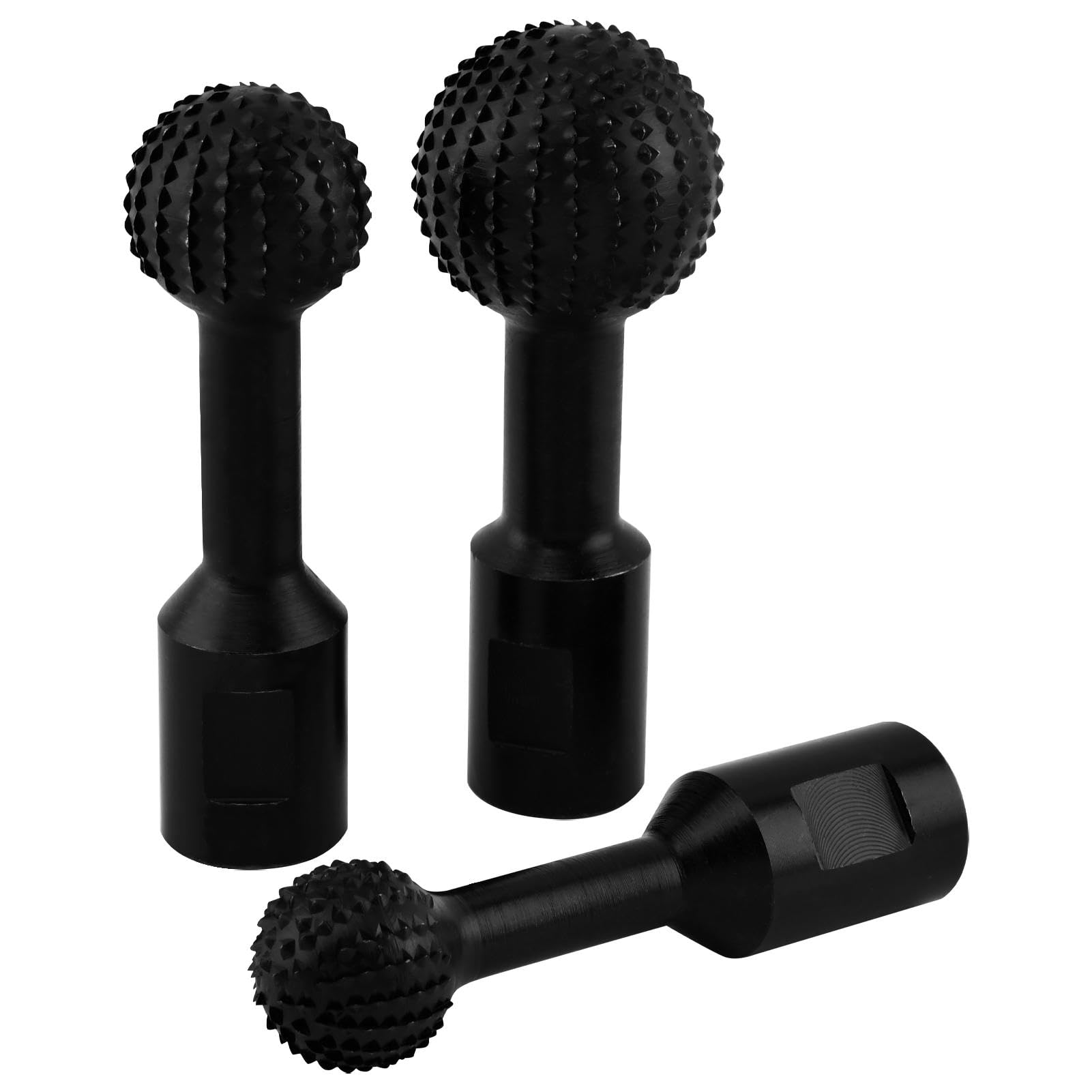 Photo 1 of 3pcs Sphere Rotary Burr Set, 5/8”-11” Ball Gouge Angle Grinder Attachment, 360° Spherical Grinding Head Wood Carving Burrs for Hollowing,Engraving,Polishing,Grinding,Slotting(COLOR:black)