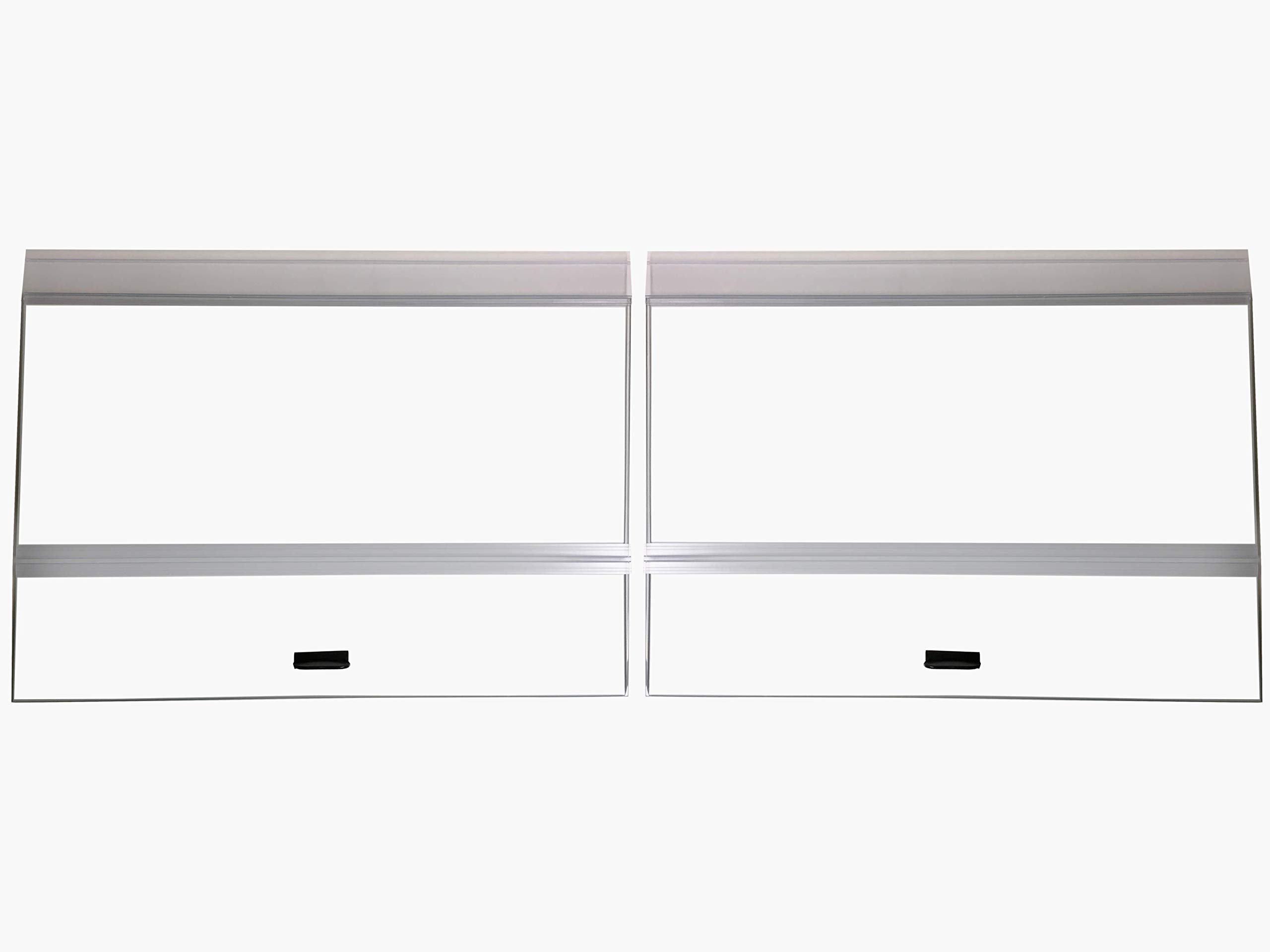 H2Pro Glass Canopy 2 Piece Set for Aqueon & All Glass only 75/90/110 Gallon 48x18 Aquarium Fish Tank (Each Piece Measure 22.08 x 16.57 x 0.16in)