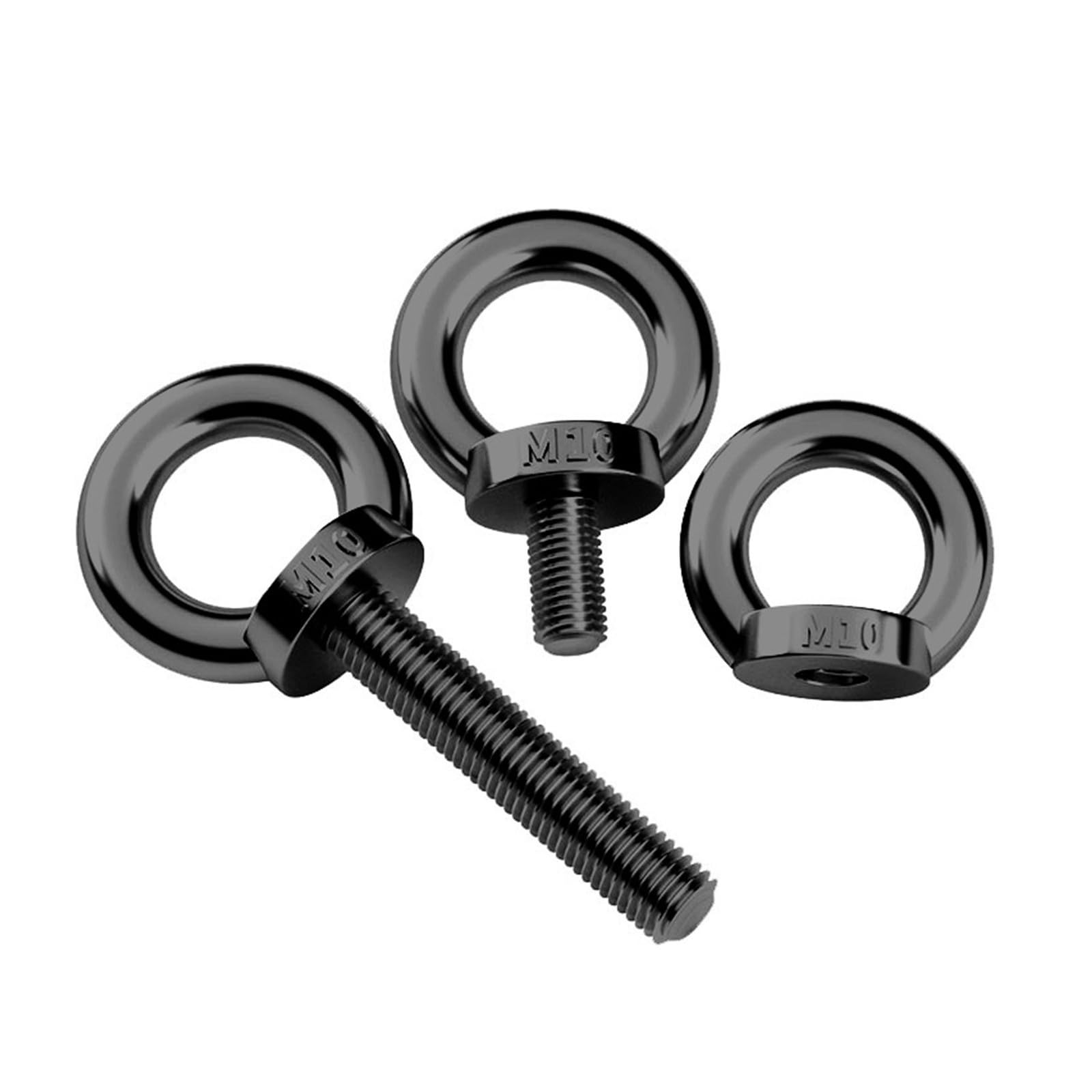 Golfare di sollevamento ad anello in acciaio inossidabile 304 M3-M20 Dadi a occhiello marino neri(M12x30mm)