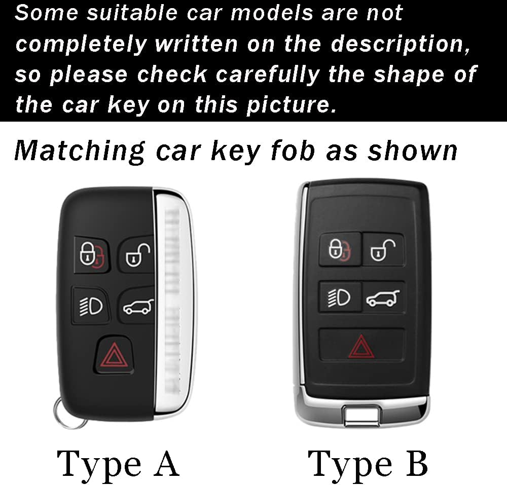 ontto Key Fob Skin Fit for Land Rover 2020 2019 Leather Car Key Case Anti-Scratched Full Protection Fit for Range Rover Black - Image 2