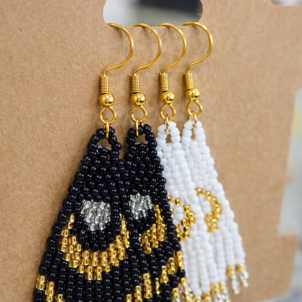 Bohemian Beaded Long Tassel Dangle Earrings for Women, Handmade Jewelry White Tarnish Resistant Lightweight Design, Stylish Accessory for Beach Vacation Party and Gift - Image 5