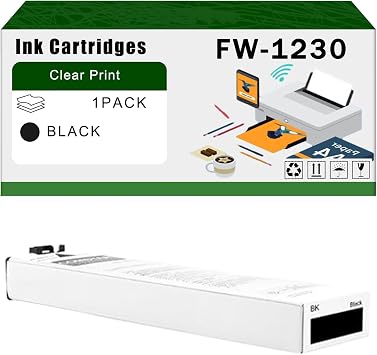 Compatible for Riso FW-1230 Ink Cartridges FW-1230 FW-2230 FW-5000 FW-5230 FW-5231 Printers, High Yield 20000 Pages Bright Clear Colors 1 Pack Black