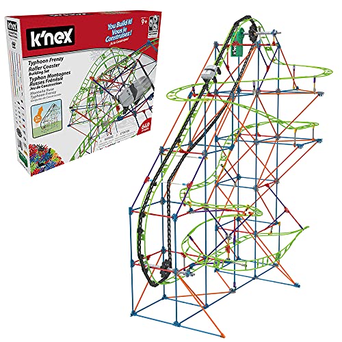 K'NEX 51438 Typhoon Frenzy Roller Coaster, 2-in-1 Model Colourful Construction Set for Boys and Girls, 19 Foot Toy, 640 Piece Kids Building Set for Children Aged 9 Years +