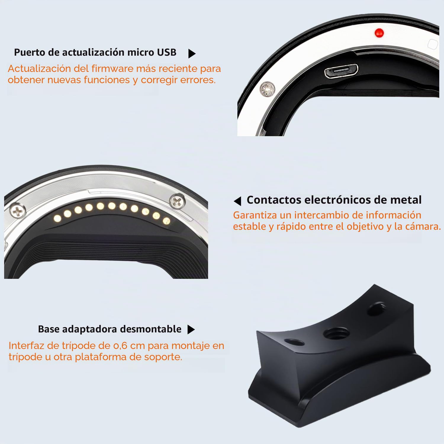 EF-Z Adaptador de Lente metálica de Enfoque automático Compatible con Canon Lente de EF/EF-S a cámara de Montaje Z NIK0N Z5 Z6 Z7 Z8 Z9 Z30 Z50 Zfc