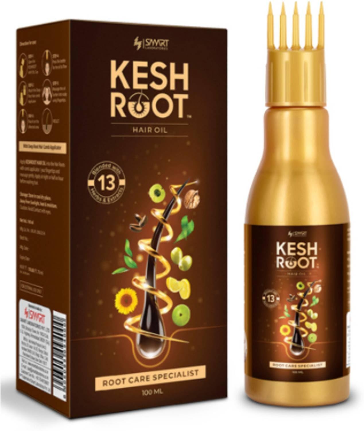 Kesh Root Hair Oil 100ml | Ayurvedic Hair Oil with 13 Herbal Ingredients | Scalp & Root Care Oil for Men & Women | Non-Sticky Daily Hair Care | (Pack of 01)-image-9