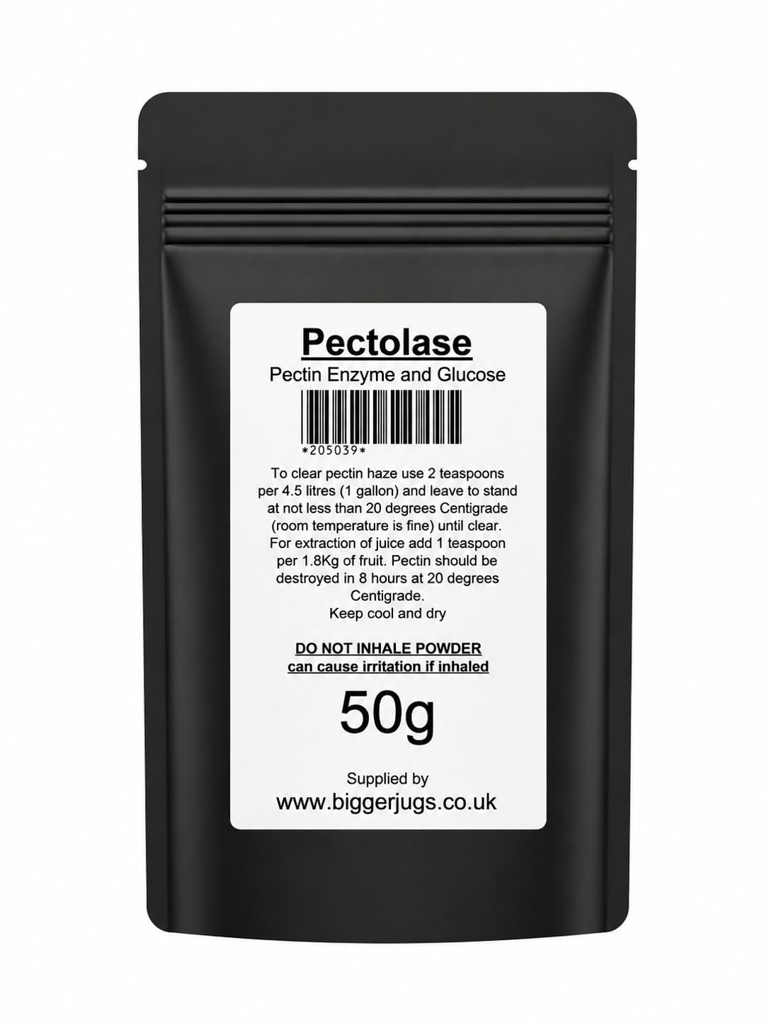 Pectolase 50g Pack Top Food Grade Supplied in Heavy Duty Resealable Pouch for Wine Making