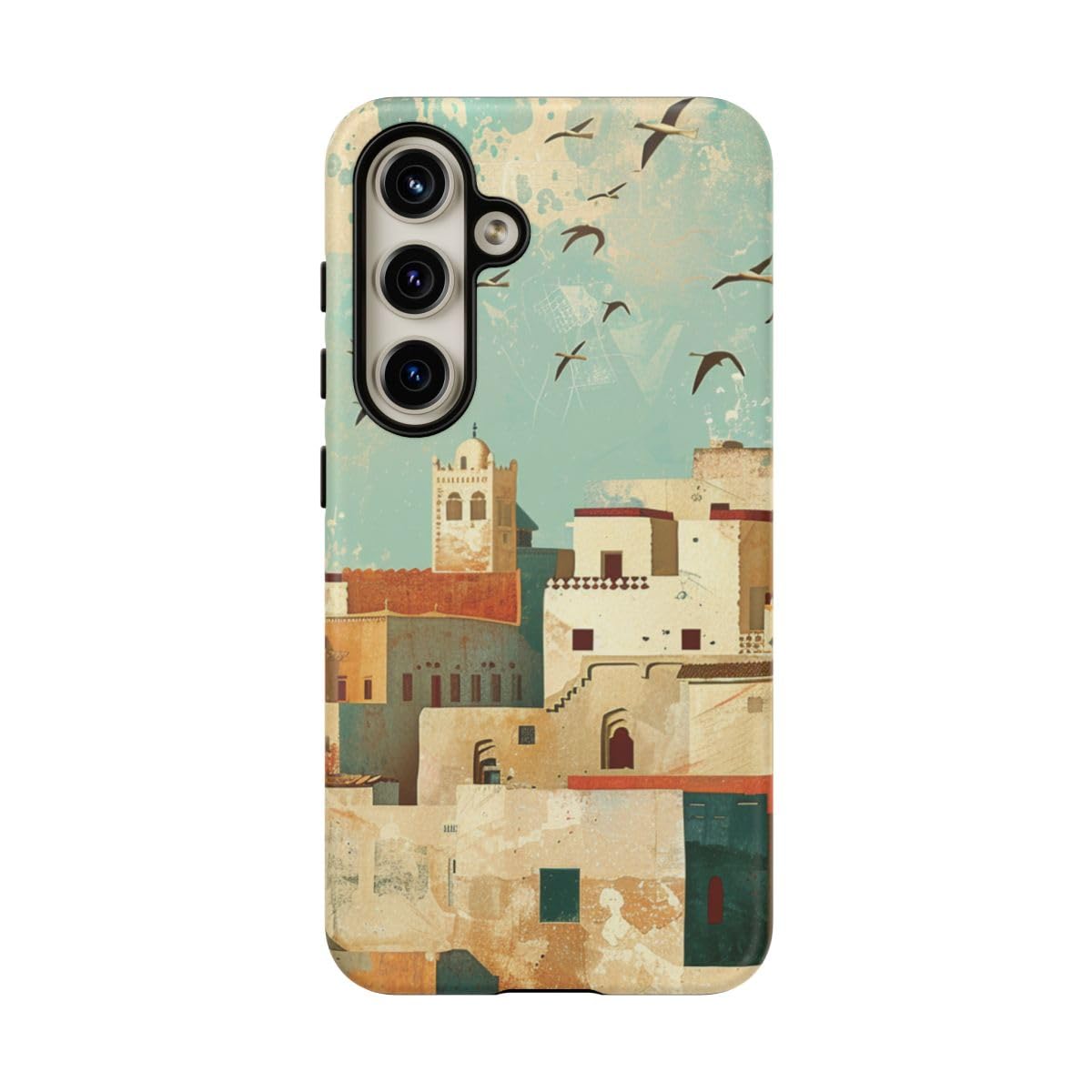 Coque mate Samsung S24 robuste motif marocain anti trace