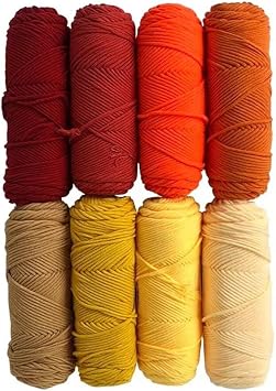 8 Strands Yarn for tufting and Knitting,100g Milk Cotton Yarn Ball,3mm Thick Thread,Punch Needle Wool Ball