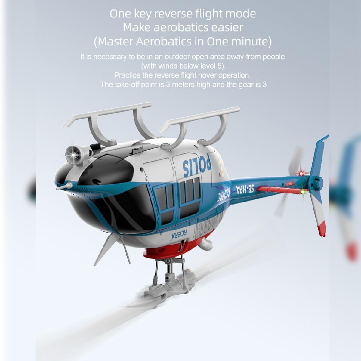 C138 PRO Remote Control Helicopter with One-Touch Inverted Flight, 2.4G 6CH 206 Flybarless RC Helicopter for Adult, Gyro Altitude Hold & Positioning & 3D Stunt