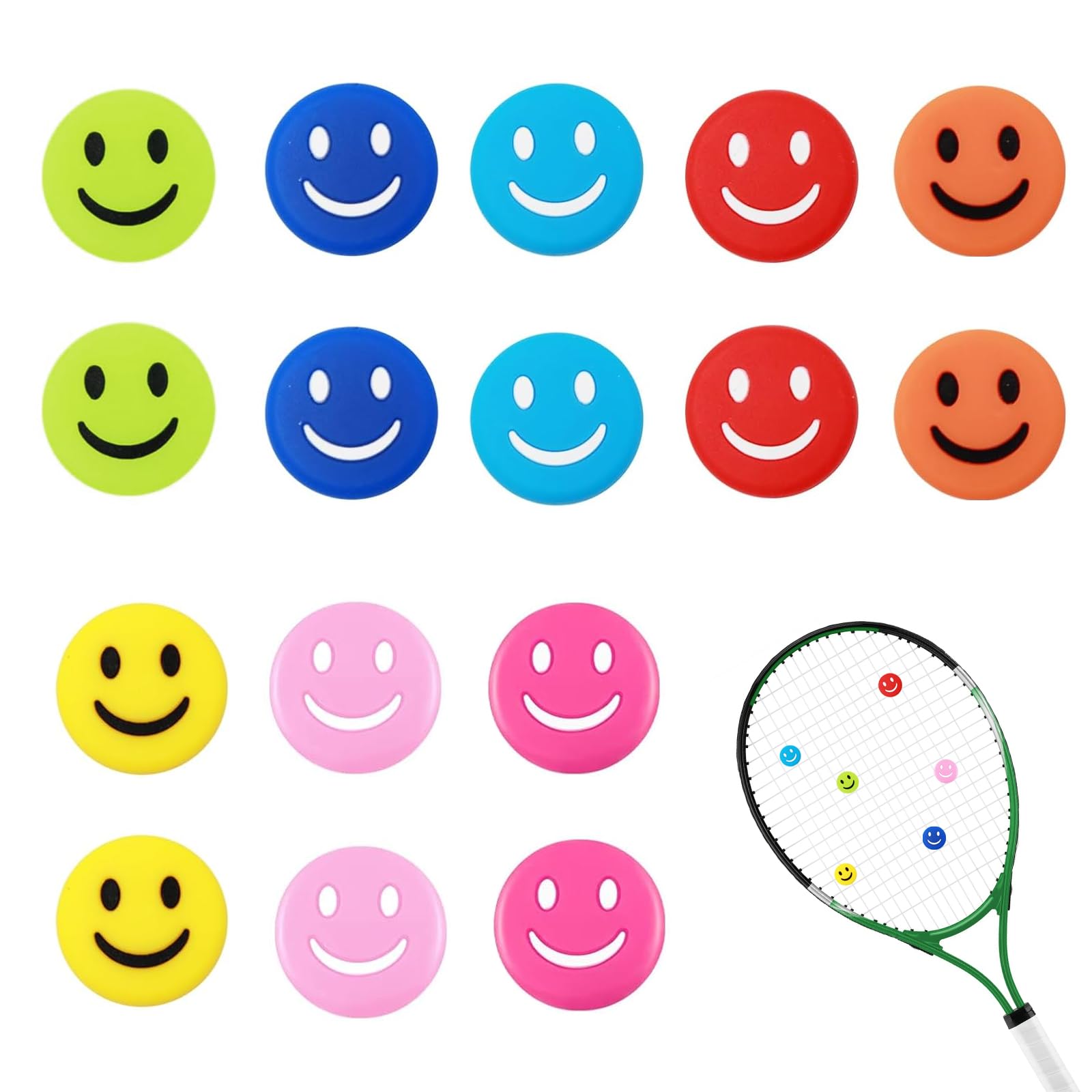 16 Piezas Antivibrador Raqueta Tenis, Amortiguador Raqueta Tenis Silicona, Tenis Ultra Amortiguador de Vibraciones, Amortiguador Pelotas Tenis para Raquetas, Raquetas