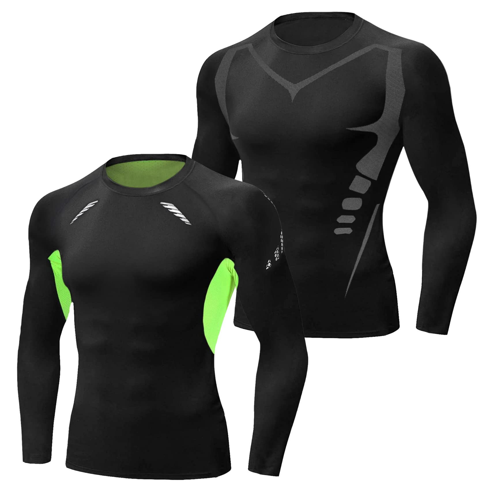 Terecey Maglia a Compressione Uomo Manica Lunga Maglia Termica Uomo Ad Asciugatura Rapida Maglie Tecnica Traspirante Maglie Sportiva Palestra T-Shirt M-3XL