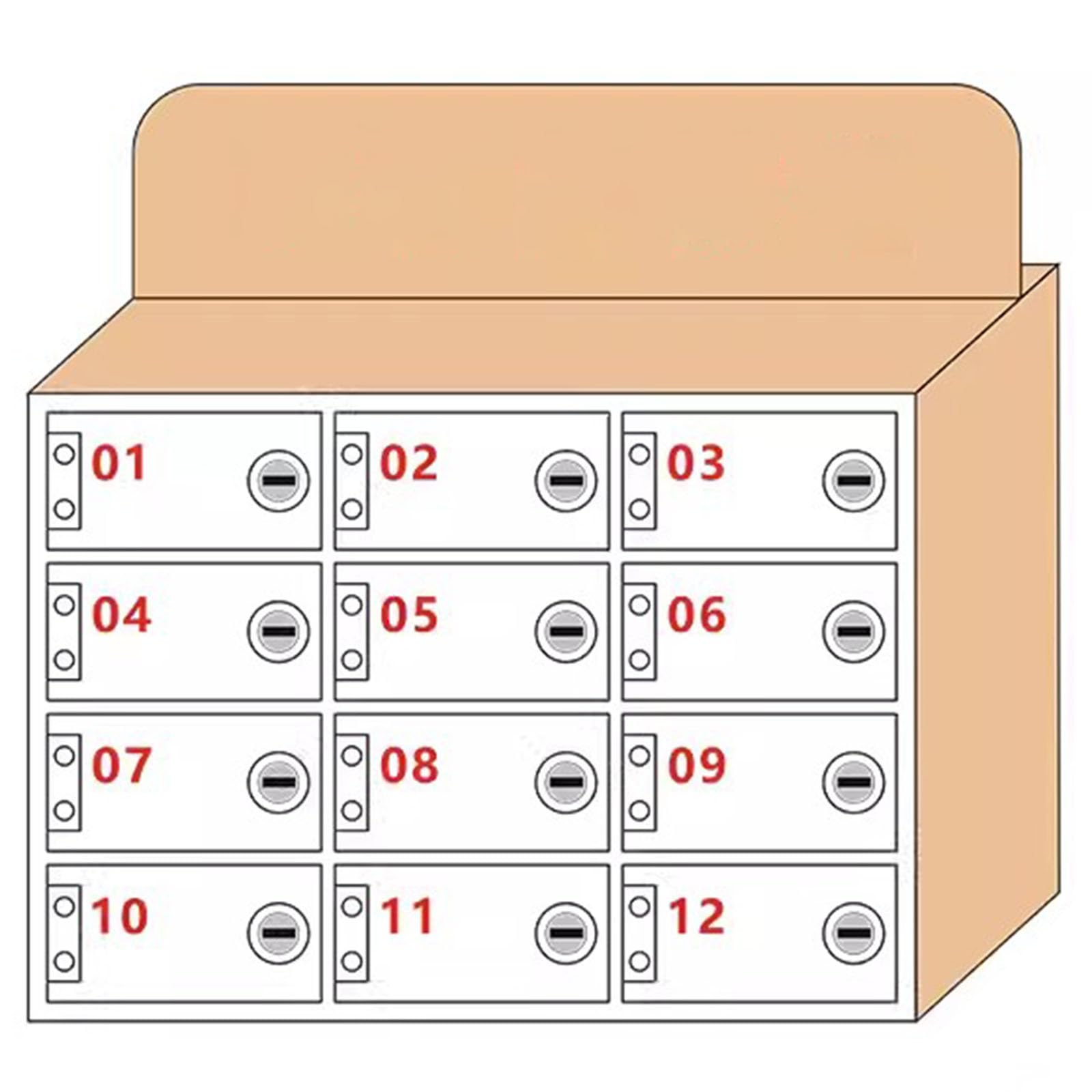 Armadietto per telefono da parete, trasparente, cassetta di sicurezza per studenti, con funzione di bloccaggio per 6-100 bit (12 punte incluse), ideale per scuola e ufficio