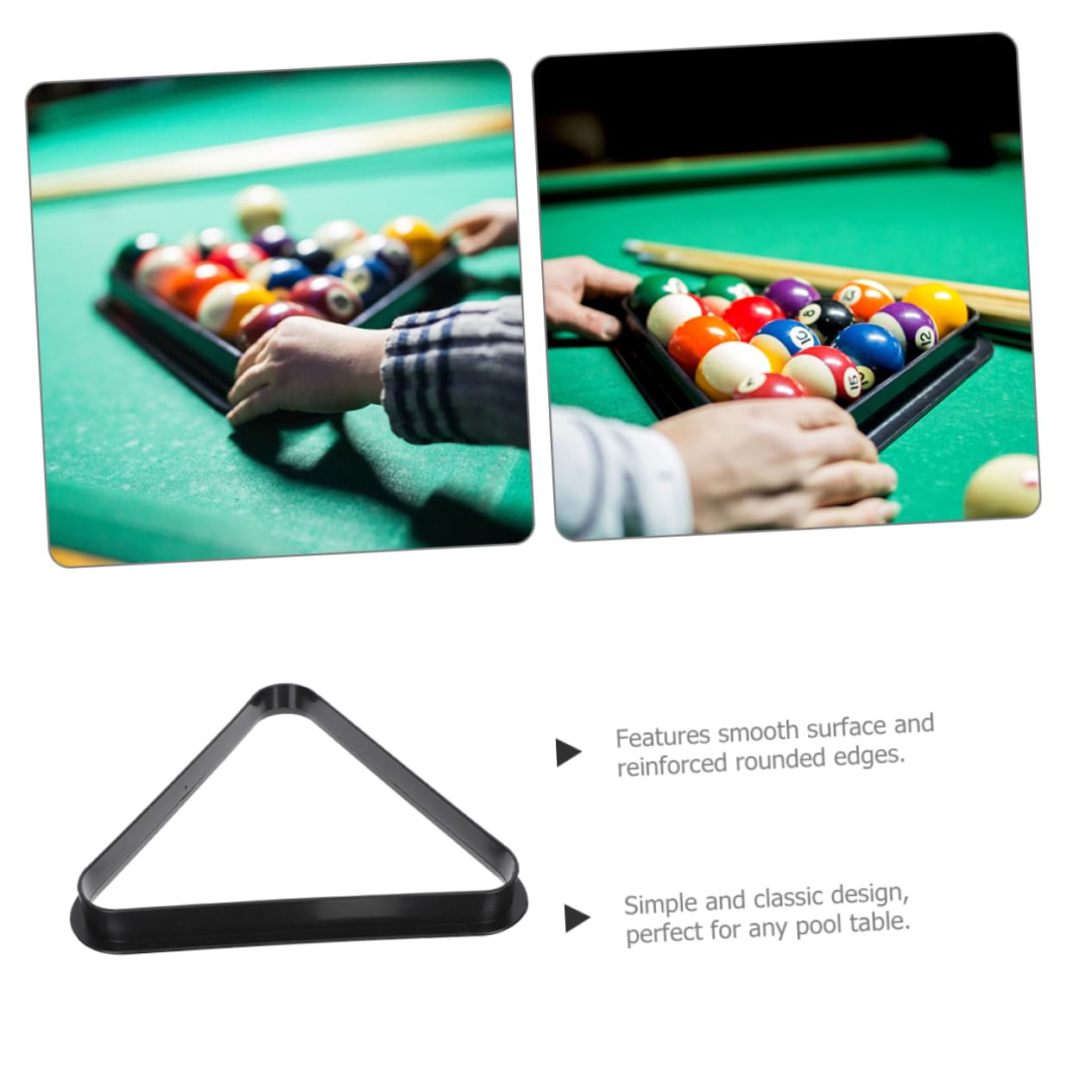 CAXUSD Mini Billiard Triangle Rack Durable Pool Table Accessories for Standard Balls Retro Style Billiard Frame for Game Rooms and Clubs