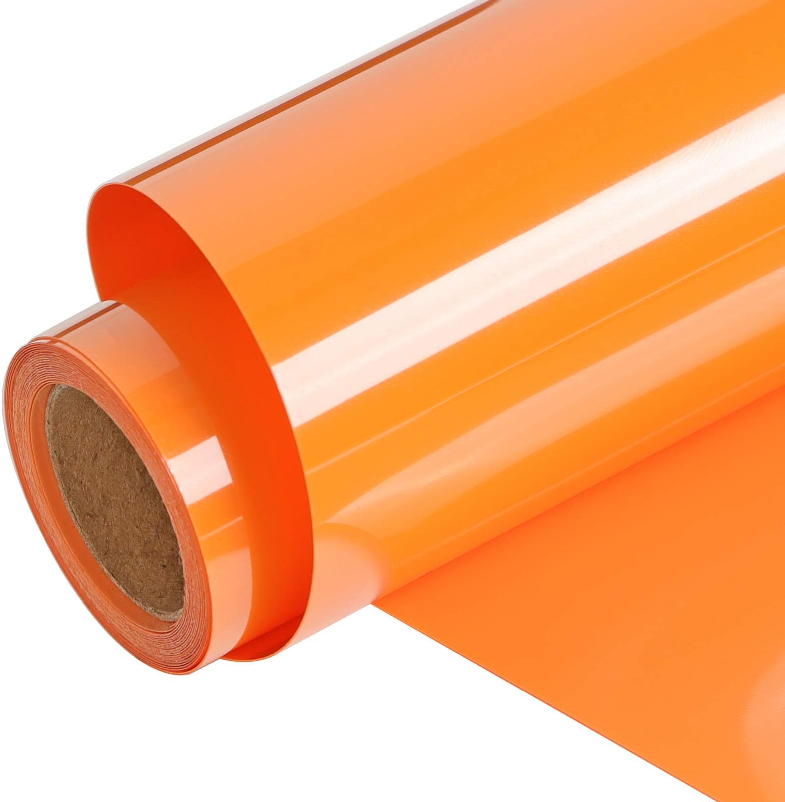 FUNKAKA HTV Vinyl Rolls Orange Iron on Vinyl PVC Adhesive HTV 12 Inch X 9 Feet Heat Transfer Vinyl Easy to Cut & Weed DIY Design for T-Shirt