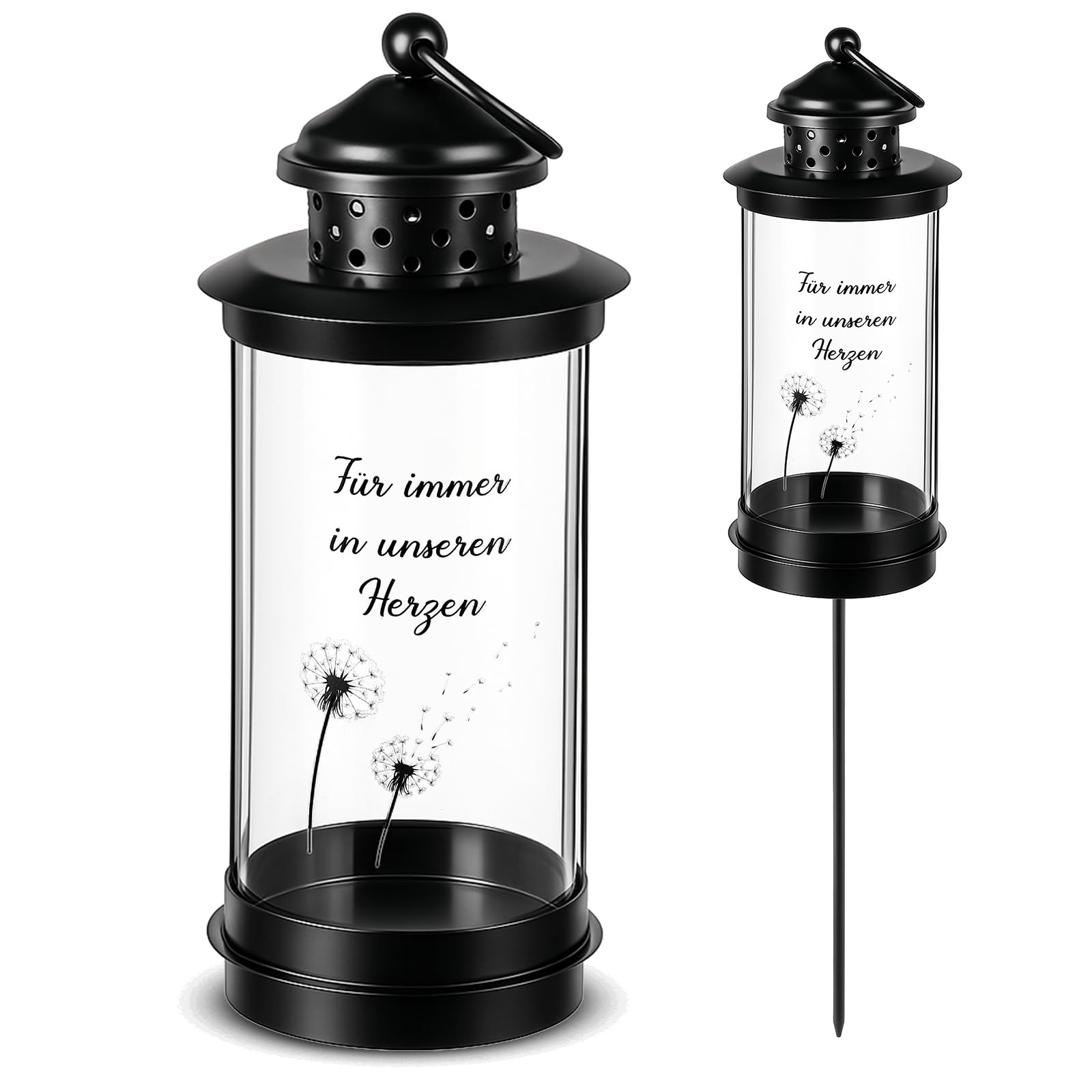 Décoration funéraire de cimetière lanterne moderne motif pissenlit pour toutes saisons