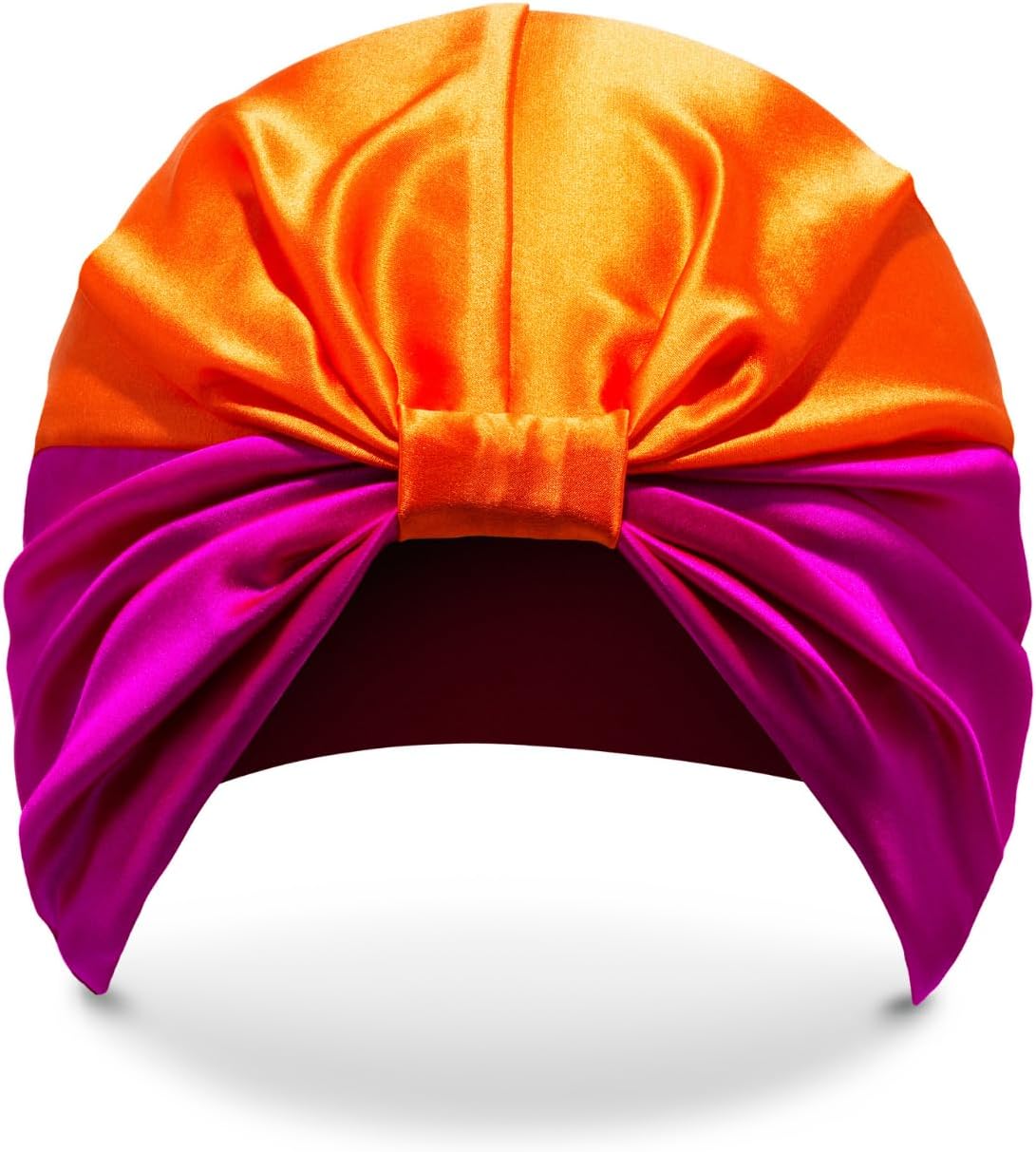 Silke Hair Wrap | Silk Bonnet for Sleeping | 100% Luxurious Silk Hair Wrap for Sleeping (The Poppy) Thumbnail