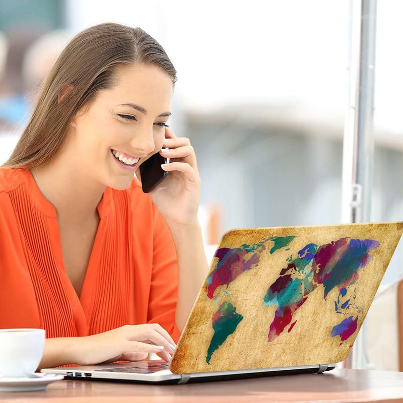 Image of Galaxsia World Map D2 Full Body Vinyl Laptop Skin /Sticker /Cover Upto 15.6 Inches Laptops Laminated-Removable-HD Quality Compatible for Hp-Dell-Sony-Lenovo-Asus etc.(15x10 Inches)
