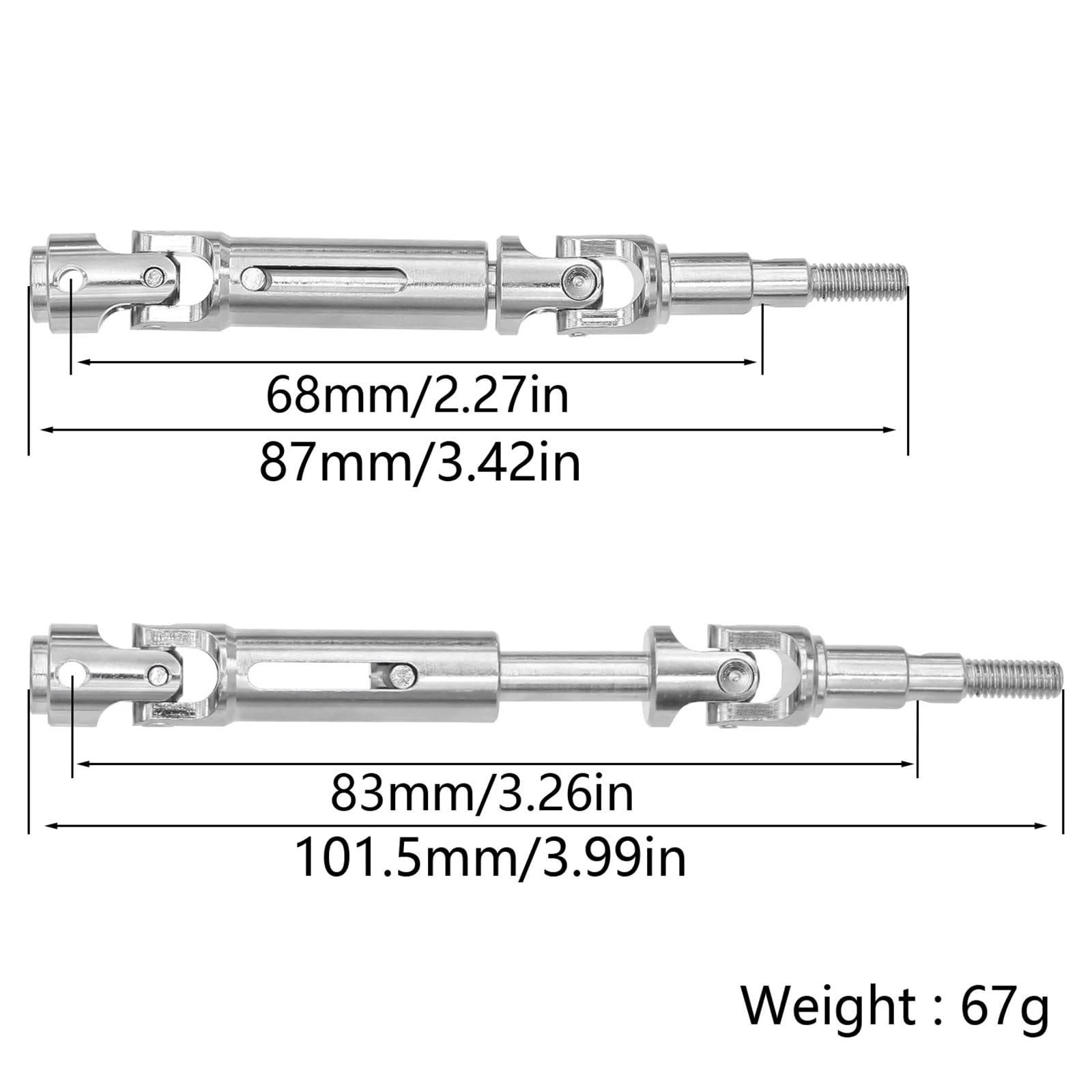 for MJX H-yp-er Go 14209 14210 Metall Antriebswelle Dog Bone CVD Antriebswelle 1/14 RC Crawler Auto Upgrade Teile(Silver)