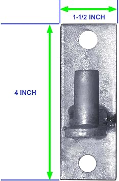 WALL Mount Flat Back Chain Link Fence Gate Hinge - 5/8 Hinge Pin 1 Pack Silver