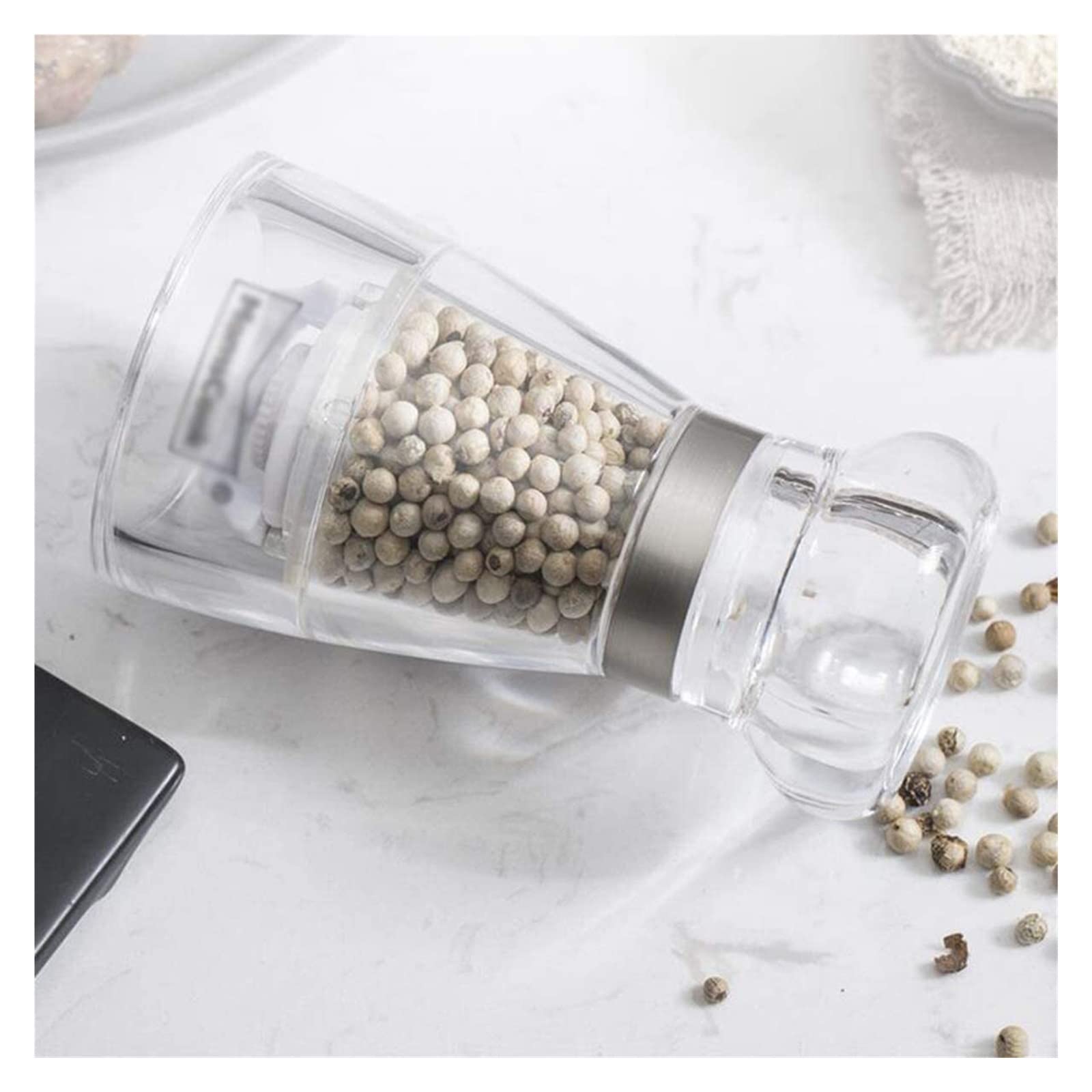 Saleros De Cocina Molinillo De Pimienta Y Sal Manual, Salero Cocina con Ajuste Finura Ajustable Molinillo Pimienta