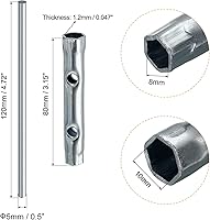 Vista 2 de uxcell Llave de bujía de encendido de 0.315-0.394 in, llave hexagonal de doble extremo, 2 piezas